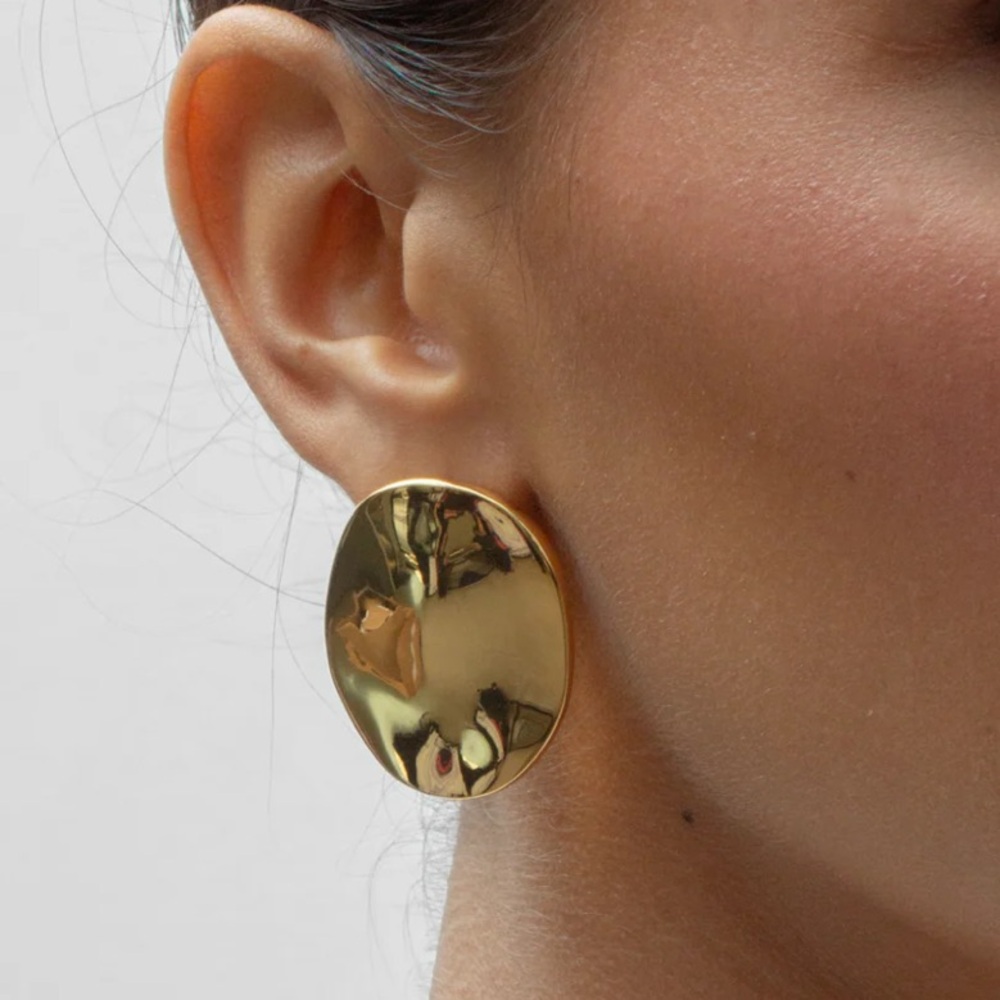 Argento Vivo Waverly Gold Plated Brass Statement Oval Earrings